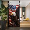 American Flag Eagle Stained Glass Window Film Cool Animals Bird Modern Privacy Window Film Non-Adhesive Glass Film Decorative Static Cling Film for Home Office 31.5Wx55.1L view 4