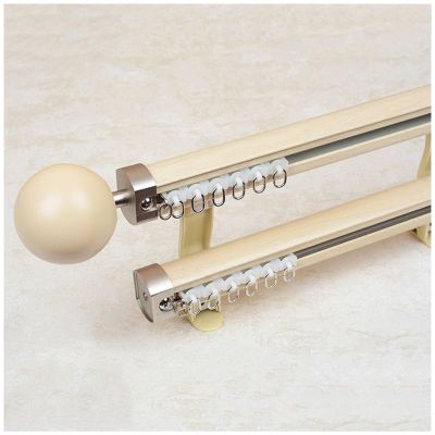 Curtain Double Track Set Heavy-Duty Curtain Rails 75-600cm Curtain Rods for Patio, Sliding Glass Door, Living Room (Color : B, Size : 120cm(2 * 120cm))