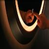 27.5 inch Round Wall-Mounted LED Mirror, Framed Mirror W/Lights for Bathroom Hotel, LED Bathroom Vanity Mirror, Aluminum Alloy, Champagne Gold Finish view 3