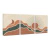 Orange Boho Wall Art Set of 3 Abstract Mountains and Rivers Framed Canvas Wall Decor Minimalist Posters Prints for Bedroom Living Room Office Wall Decor Ready to Hang - 12x16inchx3pcs view 1
