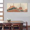 Orange Boho Wall Art Set of 3 Abstract Mountains and Rivers Framed Canvas Wall Decor Minimalist Posters Prints for Bedroom Living Room Office Wall Decor Ready to Hang - 12x16inchx3pcs view 3