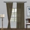 Fcosie Sepia Linen Room Darkening Curtains Tab Top Draperies Thermal Insulated Drapes Noise Reduction Panels Light Reducing Window Curtains Privacy Protection Drapery, 50" W x 108" L, 2 Panels view 1