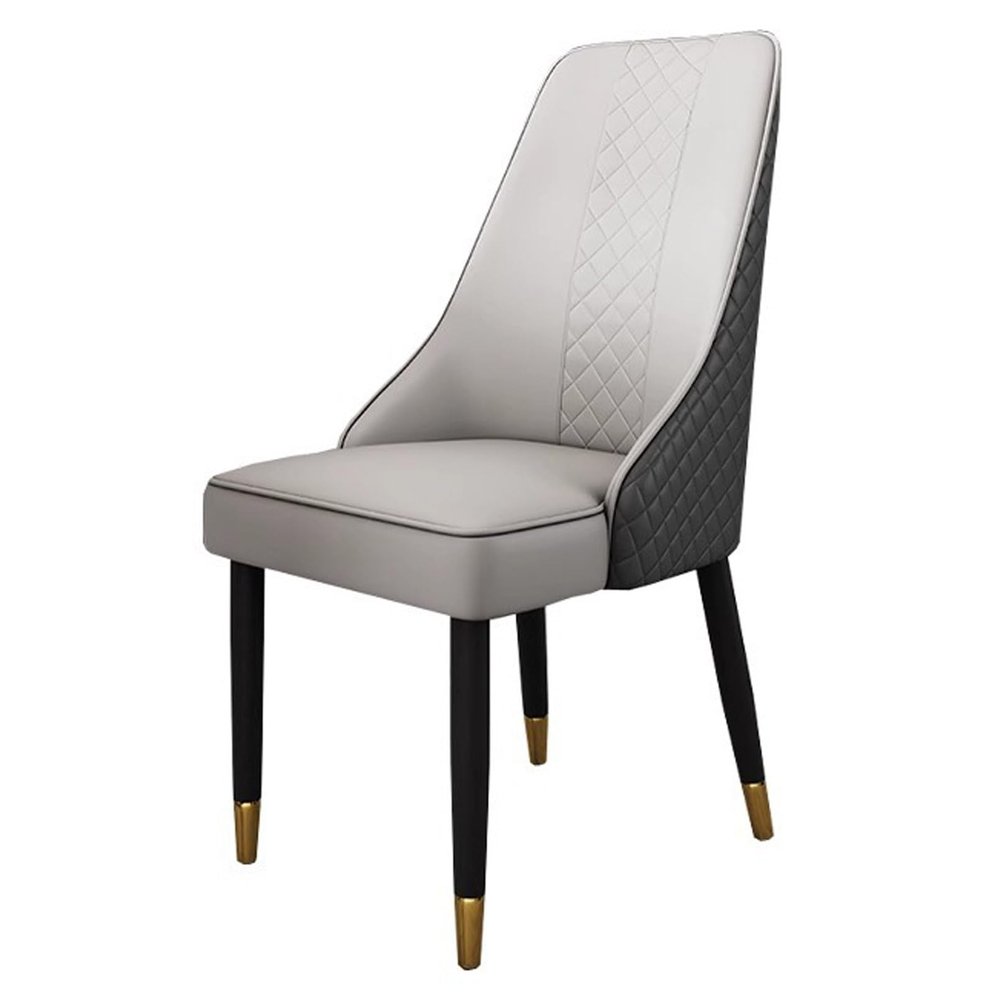 Country Dining Chair Farmhouse Faux Leather Chair with High Curved Back and Solid Wood Legs, Lounge Hospitality Chair Side Chair for Kitchen/Bedroom/Dining Room