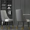 Country Dining Chair Farmhouse Faux Leather Chair with High Curved Back and Solid Wood Legs, Lounge Hospitality Chair Side Chair for Kitchen/Bedroom/Dining Room view 4