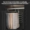 DELURA Pants Rack Space-Saving Heavy-Duty Magic Clothes Hanger, Aluminum Alloy Multi-Functional Trouser Rack, Wardrobe Storage Rack Suitable for Pants, Scarves, Towels, Ties, Etc. view 4