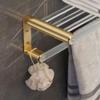 Bathroom Hardware Set, Gold Bath Accessories Wall Mounted Towel Rack,Towel Bar,Toilet Brush,Towel Hooks,Paper Holder,Double Bars view 4