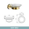 Gold Brushed Bathroom Accessories Hardware Set Towel Bar Rail Paper Holder Robe Hook Soap Dish Towel Hanger Shelf Toilet Brush,soap Dish view 2