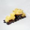 NATURAL MARBLE SHOP Feng Shui Yellow Jade Pi Yao/Pi Xiu Statue and Treasure Basin with 10 Pcs Ingot/Yuan Bao Wealth Porsperity Figurine, Best Housewarming Congratulatory Decoration view 3