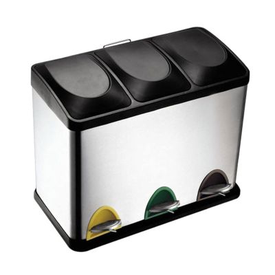 ALLC Kitchen Trash Can Trash Can with Pedal Trash Can 3 Inner Barrel Square Trash Can with Cover Indoor/Outdoor Garbage Sorting Bin Garbage Can for Bedroom Office Living Room
