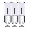 EHORIA 3-in-1 Quadrate Dispensers for The Shower,Shower soap Dispenser,Conditioner Dispenser, Shampoo Dispenser,No Drilled Wall Mounted Distributor,Hotel,Bathroom,Home view 1