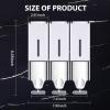 EHORIA 3-in-1 Quadrate Dispensers for The Shower,Shower soap Dispenser,Conditioner Dispenser, Shampoo Dispenser,No Drilled Wall Mounted Distributor,Hotel,Bathroom,Home view 3
