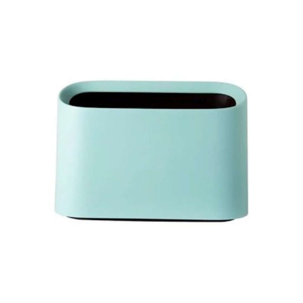 Kitchen Trash Can Desktop Trash Can Office Small Trash Can Household Trash Can Vehicle Oval Inclined Mouth Trash Can Wastebasket Garbage Can for Bedroom Office Living Room ( Color : Green , Size : 8.5