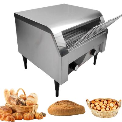 Conveyor Toaster 150/300/450 slices per hour Toasting Machine Chain Toaster 7-Gear Professional Temperature Control Toaster Oven for Hotel Restaurant Cafe,Silver-150