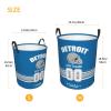 Detroit Laundry Hamper, Personalized Football Style Laundry Basket, Custom Name and Number Collapsible Storage Basket with Handle Gift for Bedroom Bathroom view 4