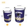 Baltimore Laundry Hamper, Personalized Football Style Laundry Basket, Custom Name and Number Collapsible Storage Basket with Handle Gift for Bedroom Bathroom view 4