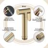 Bidet Sprayer for Toilet, Handheld Cloth Diaper Sprayer, Bathroom Jet Sprayer Kit Spray Attachment with Hose and Shower Angle Valve,Titanium Gold (Color : Brushed Gold) view 3