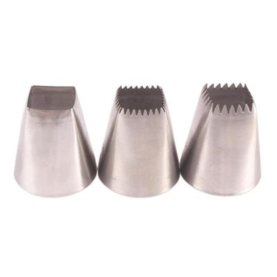 Pastry Nozzle 1pcs F01 /3pcs Stainless Steel Big Nozzles For Cake Cream Piping Tips Square Cupcake Cake Piping Tips Set