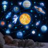 Glow in The Dark Stars Solar System Wall Decals, Star and Planets Stickers for Ceiling, Wall Sticker Decor for Kids Boys Room (Blue) view 1