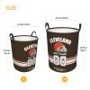 Cleveland Laundry Hamper, Personalized Football Style Laundry Basket, Custom Name and Number Collapsible Storage Basket with Handle Gift for Bedroom Bathroom view 4