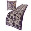 The HomeCentric King/Queen/Twin Purple Designer King 90"x18" Bed Runner with 2 Pillow Cover, Floral, Velvet Bed Scarf on Velvet Fabric - Plum Petal view 3