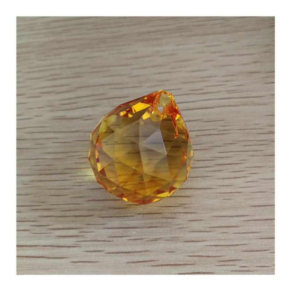 Chandelier Crystal Prisms Pendants 10 Pieces Crystal Lighting Ball 30mm Faceted Pendants Hanging Chandelier Crystal Prisms Pendants (Color : Topaz, Size : 30mm)