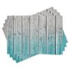 Ambesonne Rustic Place Mats Set of 8, Wood Panels Background Digital Tones Effect Country House Art Image, Washable Fabric Placemats for Dining Table, Placemat 8 pcs, Teal Grey view 1