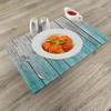 Ambesonne Rustic Place Mats Set of 8, Wood Panels Background Digital Tones Effect Country House Art Image, Washable Fabric Placemats for Dining Table, Placemat 8 pcs, Teal Grey view 2