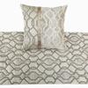 The HomeCentric King/Queen/Twin Ivory & Silver Decorative Twin 53"x18" Bed Runner with 2 Pillow Cover, Lattice & Quilted Bed Scarf on Jacquard Silk Fabric - Ivory Delicacy view 3