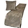 The HomeCentric King Queen Twin Grey Decorative Twin 53"x18" Bed Runner with 2 Pillow Cover, Crystals Bed Scarf on Velvet Fabric - Grey Crystal Chevy view 1
