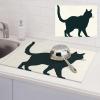 Happy Walking Cat Dish Drying Mat Large 18"x 24" Dishes Drainer Mats for Kitchen Counter Super Absorbent Quick Drying Coffee Mat Dish Rack Pad,Rack Tableware Mat view 1