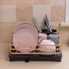 Aluminum Alloy Dish Rack with Drainage Outlet Storage, Kitchen Sink Drying Shelf, Bowl & Tool Holder, Black Gold view 2
