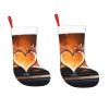 OPSREY Love Shape Book Print Christmas Stocking Plush Xmas Stockings Personalized Hanging Christmas Ornaments for Holiday Family Fireplace Decorations Gift view 2