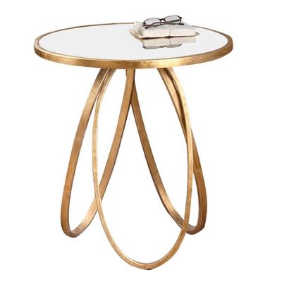 ROLTIN Greenwich Collection Glass Coffee Table with Matte Gold Frame