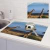 Giraffe Kilimanjaro Mount Dish Drying Mat Large 18"x 24" Dishes Drainer Mats for Kitchen Counter Super Absorbent Quick Drying Coffee Mat Dish Rack Pad,Rack Tableware Mat view 1