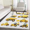 BOWESI Runner Rugs 3x6ft, Boys Abstract Images of Construction Vehicles and Machinery Kids Rugs, Trucks Bulldozer Crane Nursery Classroom Rug, with Anti-Slip Tape for Decor Teen Boys Room view 1