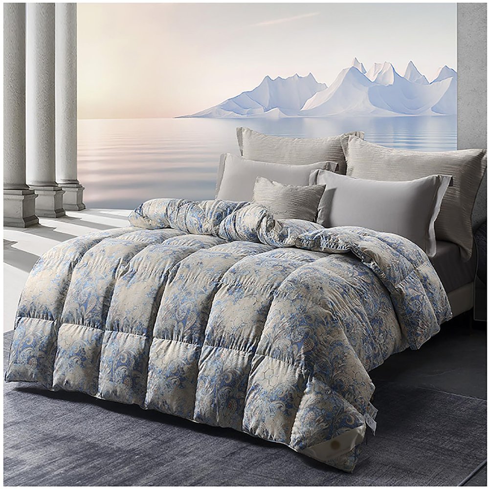 ZTGL Fluffy Lightweight Warm Duvet 95% Goose Down Fiber Comforter Queen Size Duvet Insert, Luxurious Skin-Friendly Soft Cotton Cover, All-Season Down Quilt King Comforter,H,200x230cm(2000g)