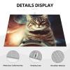 Funny Cat in Space Dish Drying Mat Large 18"x 24" Dishes Drainer Mats for Kitchen Counter Super Absorbent Quick Drying Coffee Mat Dish Rack Pad,Rack Tableware Mat view 3