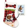 MALIHONG Personalized Photo from Your Dog Christmas Stocking Red Plaid Check Cute Dog Custom Name Xmas Holiday Christmas Tree Hanging Stocking Fireplace Decor 14.4" PT77 view 1