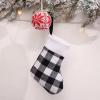 FINNUU Christmas Decoration Red and Black Plaid Plush Christmas Stocking Hanging Gift Gift Candy Bag Pendant view 1