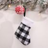 FINNUU Christmas Decoration Red and Black Plaid Plush Christmas Stocking Hanging Gift Gift Candy Bag Pendant view 4