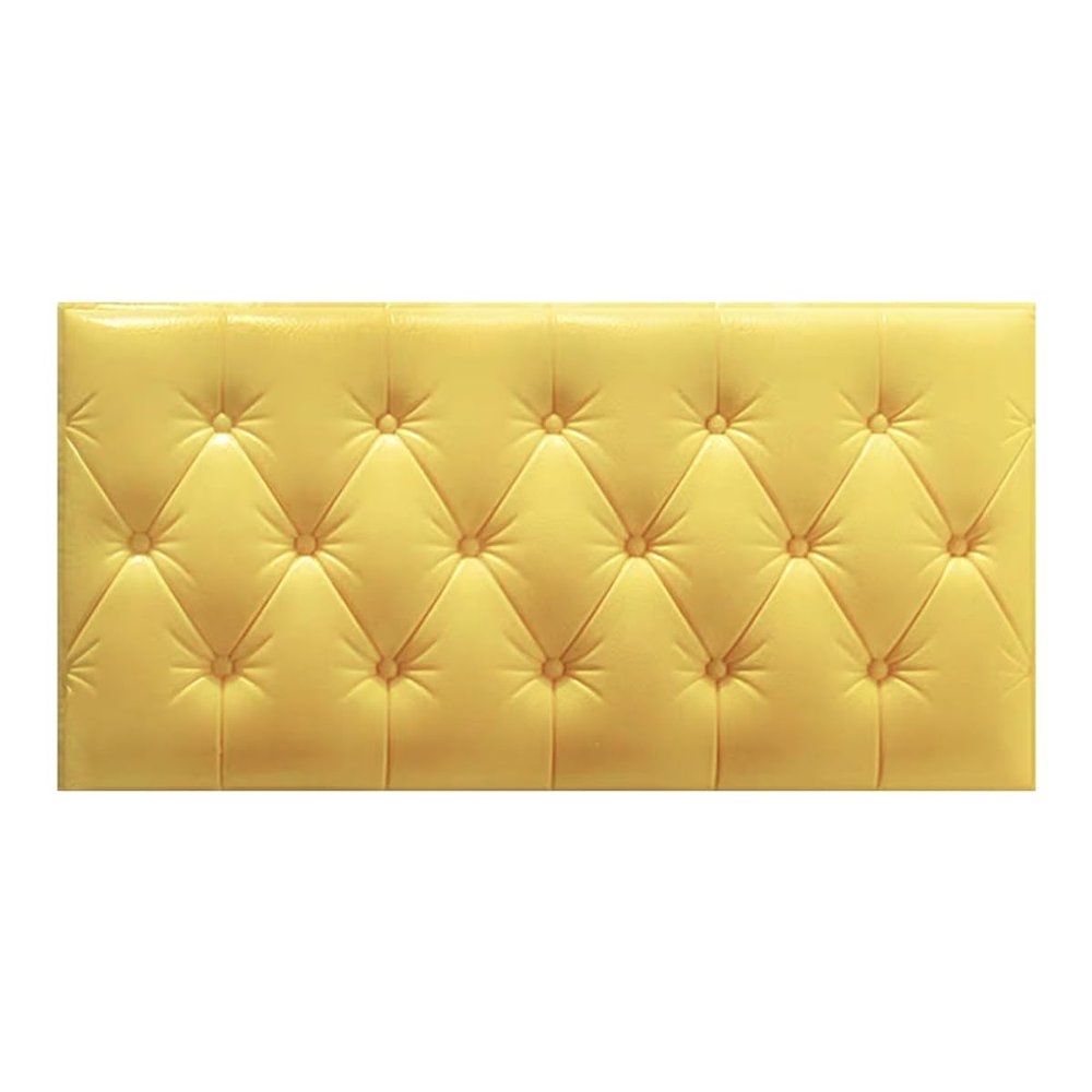 LKXHarleya 13.78" x 27.56" Anti-Collision 3D Foam Wall Stickers Self Adhesive Nursery Room Soft Foam Wall Panels Home Decoration, Yellow