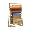 Aimery Freestanding Movable Scarf Rack Stand/Wrapping Paper Storage Organziers With Wheels, Metal Modern Double-side Tall Display Shelf for Flower Shop/Retail Stores/Craft Room(Gold,39.4*15.7*65 in) view 1