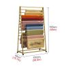 Aimery Freestanding Movable Scarf Rack Stand/Wrapping Paper Storage Organziers With Wheels, Metal Modern Double-side Tall Display Shelf for Flower Shop/Retail Stores/Craft Room(Gold,39.4*15.7*65 in) view 2