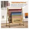 Aimery Freestanding Movable Scarf Rack Stand/Wrapping Paper Storage Organziers With Wheels, Metal Modern Double-side Tall Display Shelf for Flower Shop/Retail Stores/Craft Room(Gold,39.4*15.7*65 in) view 3