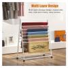 Aimery Freestanding Movable Scarf Rack Stand/Wrapping Paper Storage Organziers With Wheels, Metal Modern Double-side Tall Display Shelf for Flower Shop/Retail Stores/Craft Room(Gold,39.4*15.7*65 in) view 4