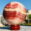 AtkitS Beautiful Natural red Striped Flesh Quartz Crystal Ball (Size : 55-60) view 3