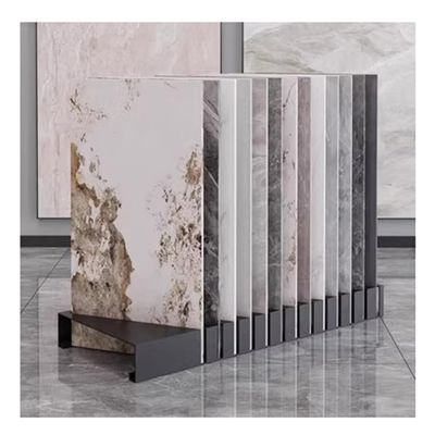 GRRICEPL Metal Tile Display Rack, Large Wooden Floor Sample Holder, Oblique Insertion Display Rack, Suitable for Placing Various Building Material Samples (Color : Black, Size : 100x20x10cm)