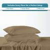 Ready To Rest RV Bunk - 42 x 80, 4 Piece RV Sheets with 15" Deep Pocket, 100% Egyptian Cotton, Soft & Comfy, 1 Fitted Sheets + 1 Flat Sheet & 2 Pillowcases (Taupe Solid) view 3