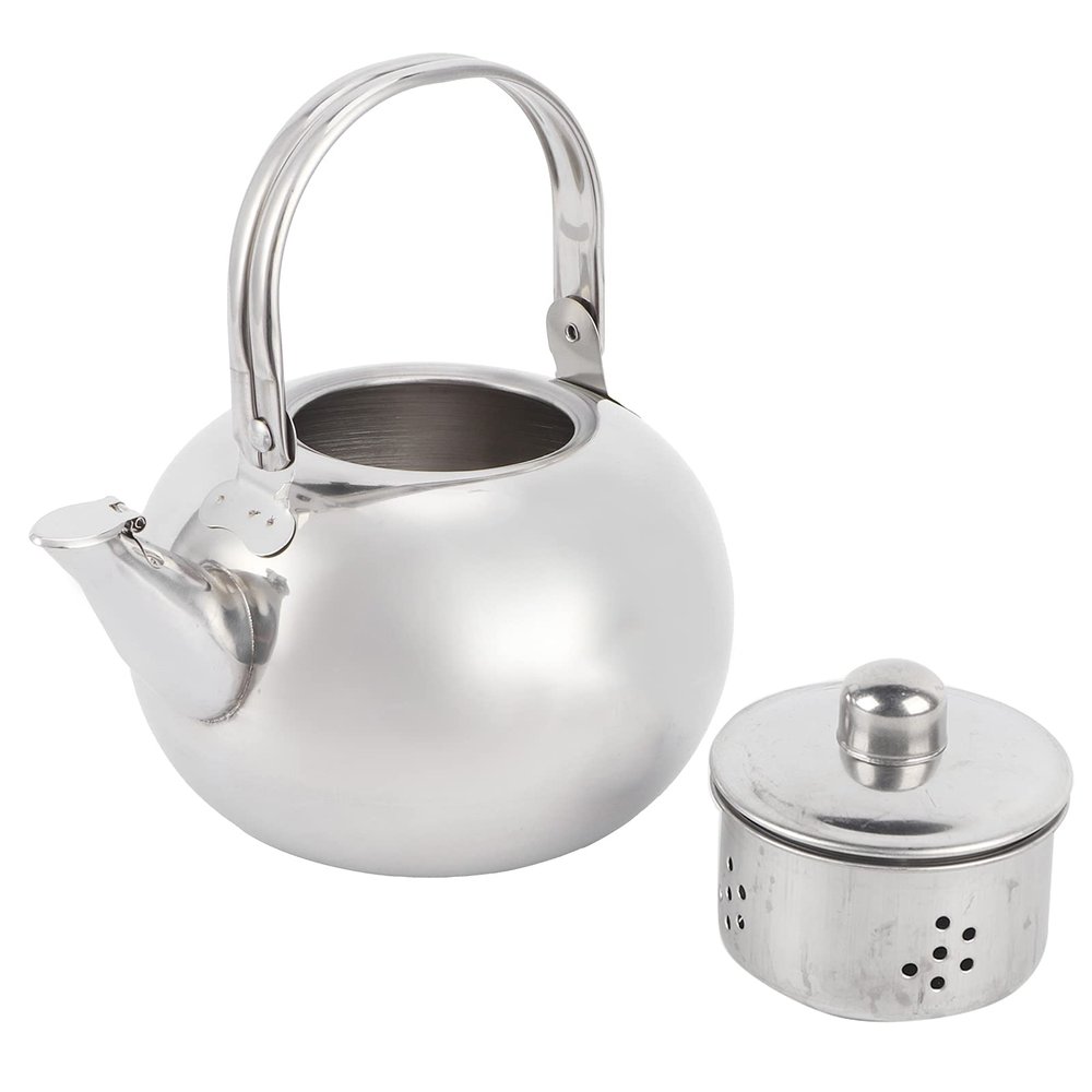 Tea Pot with Infuser, Metal Tea Pot with Removable Infuser Stainless Steel Tea Kettle Coffee Pot Coffee Kettle Coffee Server Table Serving Pot for Home, Restaurant(1L)