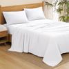 Ready To Rest 100% Egyptian Cotton Twin XL Sheet Set - 4 Piece Sheets with 15" Deep Pocket, 1 Fitted Sheets + 1 Flat Sheet & 2 Pillowcases, Extra Long Bed Sheets for Dorm Bedding (White Solid) view 1